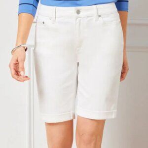 NWT Talbots Girlfriend Demin Shorts White Size 14
